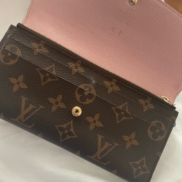 Authentic-Louis Vuitton Monogram Bloom Flower Emilie Wallet Blue Jean - Picture 8 of 16